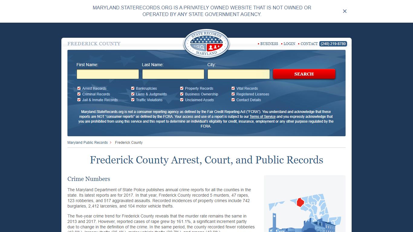 Frederick County Arrest, Court, and Public Records