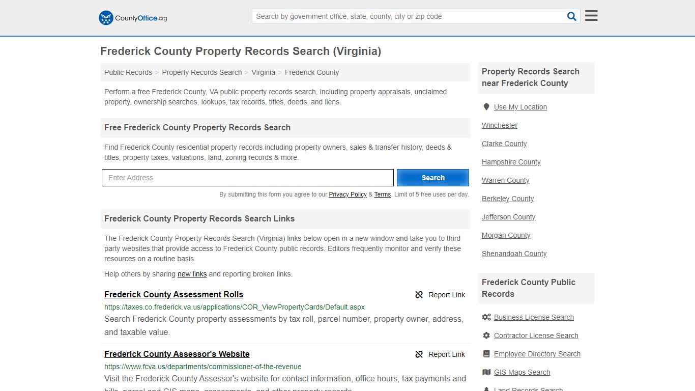 Property Records Search - Frederick County, VA ...