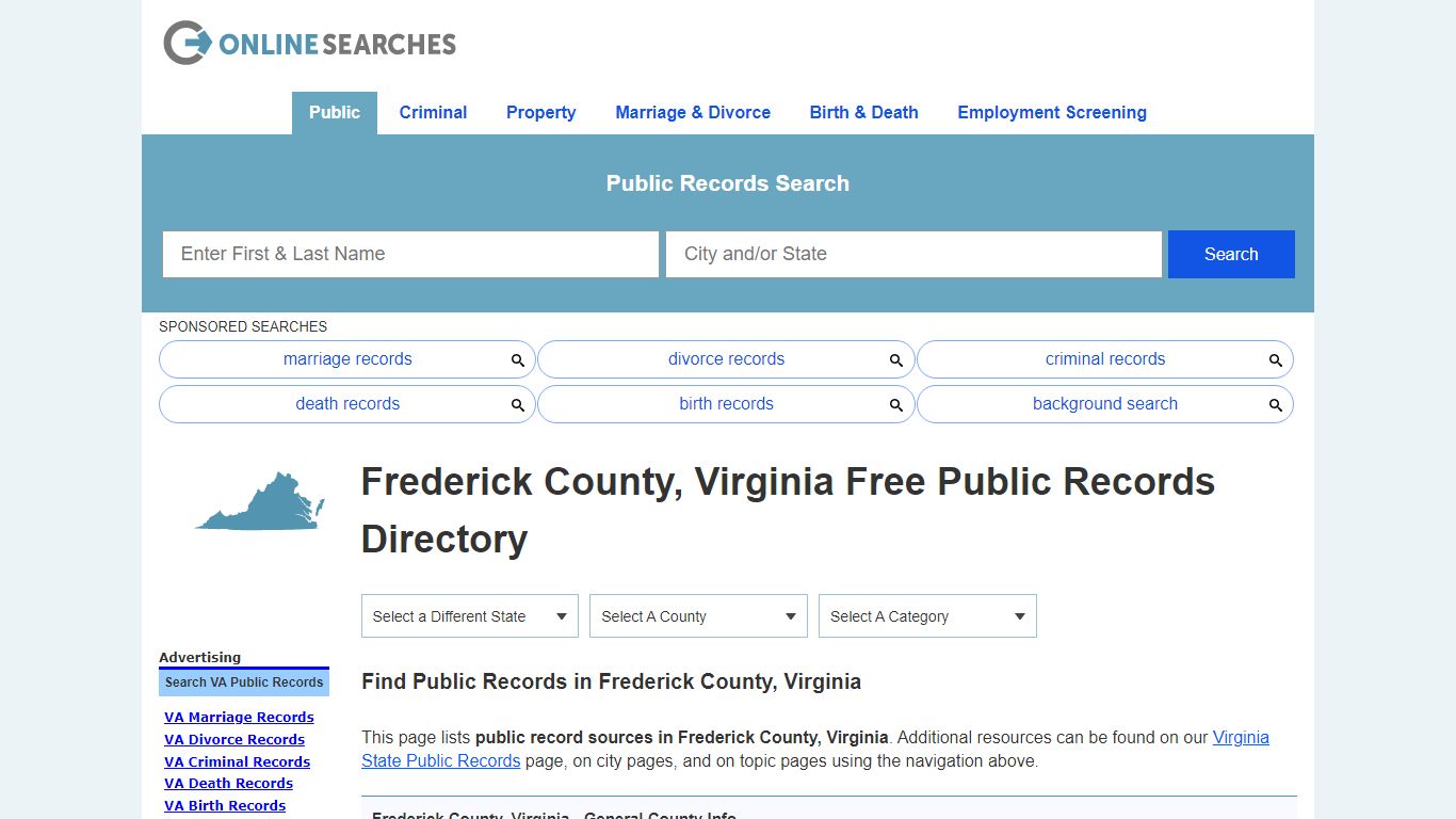 Frederick County, Virginia Public Records Directory